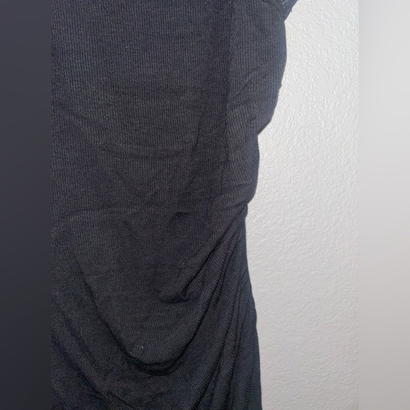 L*Space Bardot Dress Black Asymmetric Hem Sleeveless - Picture 7 of 10